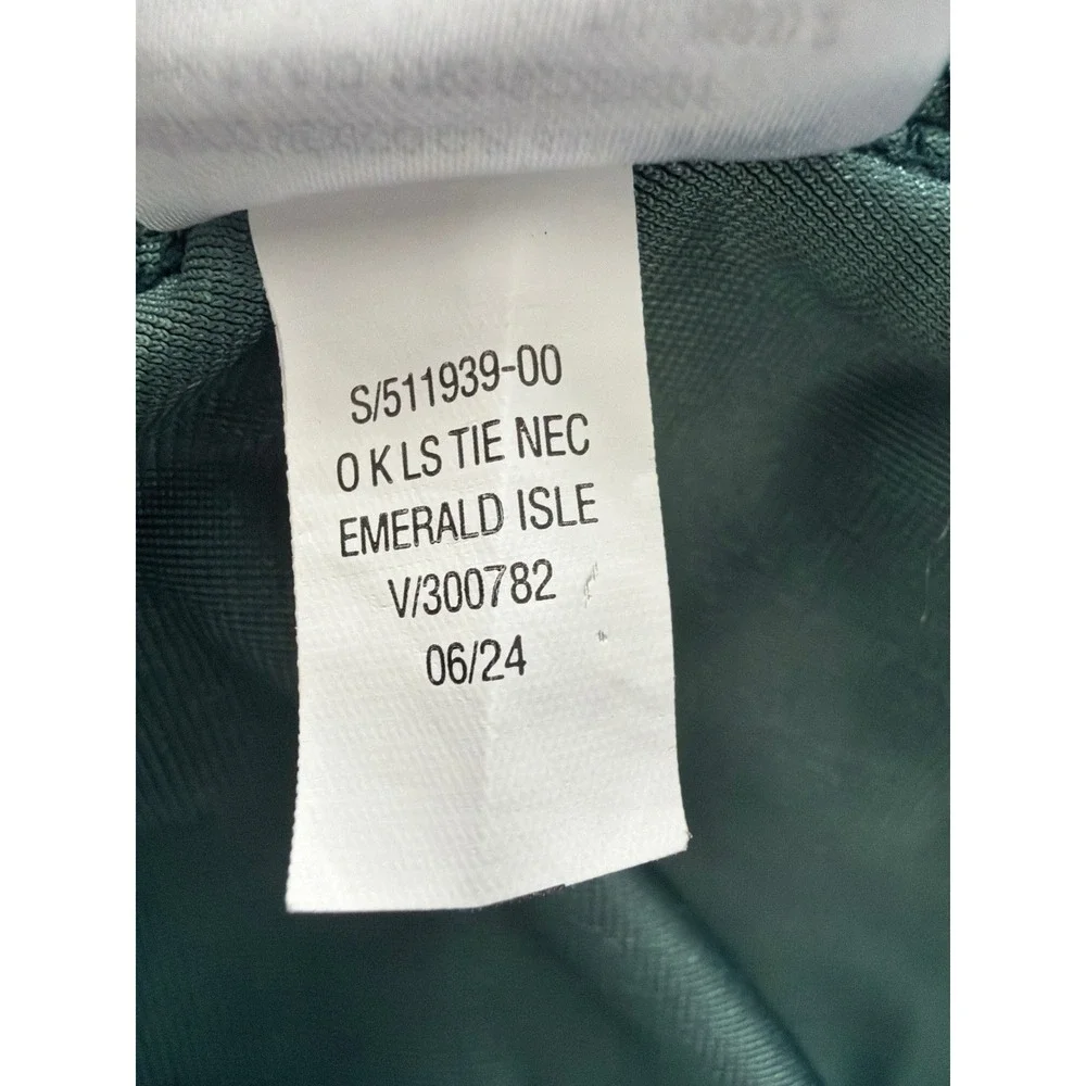 Old Navy Velvet Tie Neck Dress Girls XL‎ 14-16 Emerald Green Long Sleeve